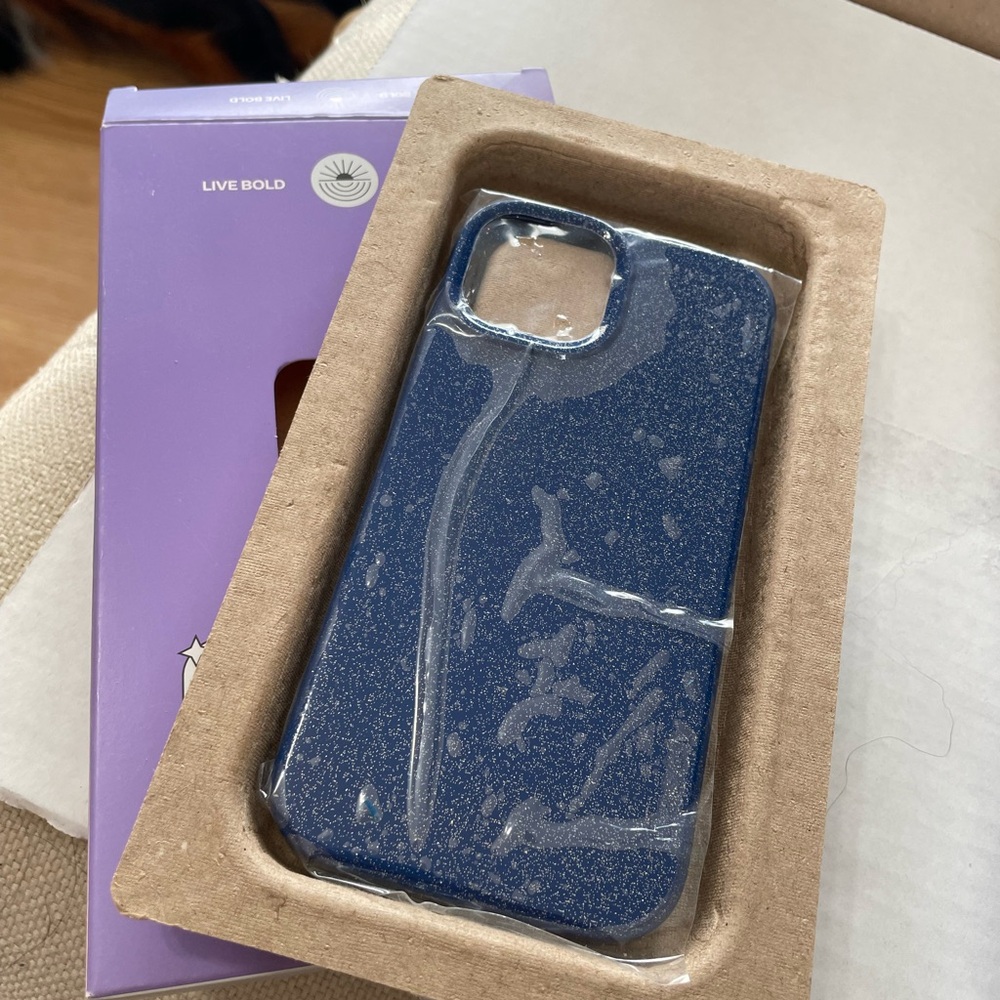 iPhone 15 Blue Glitter Phone Case